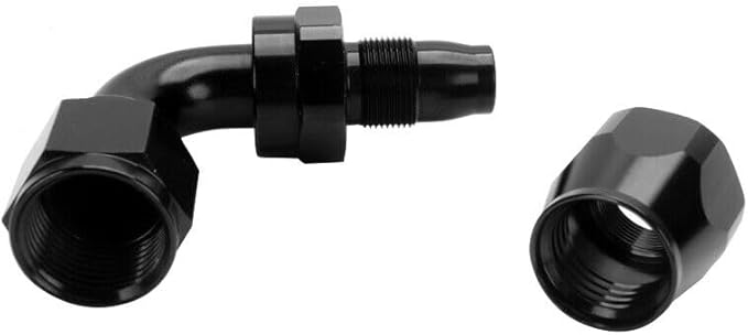 LokoCar 10AN Hose End Fitting 90 Degree Swivel For CPE Braided Hose Black 2Pcs