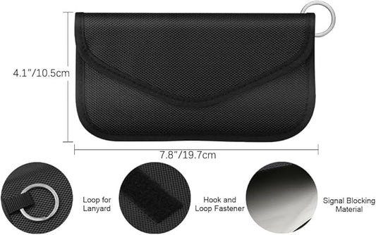Faraday Bag 2 Pack of RFID Signal Blocking Bag Shielding Pouch Wallet and Credit Card Case for Cell Phone Privacy Protection and Car Key FOB
