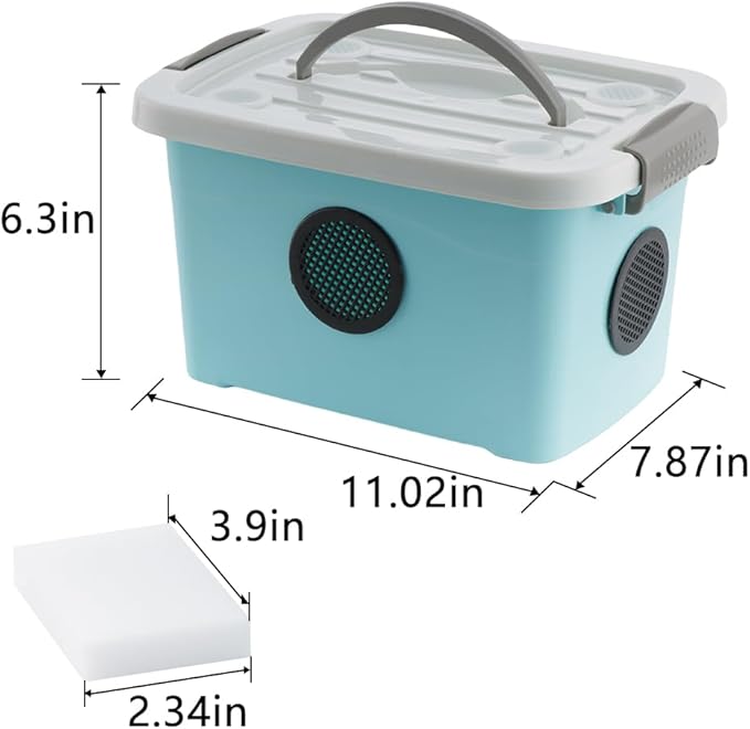 1 Pack Cricket Breeding Box Insect Keeper Reptile Feeding Box for Reptile Bearded Dragon Leopard Gecko Lizard Frog Snake