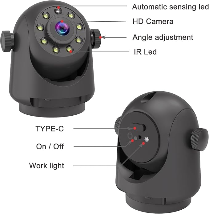 Wireless Magnetic Backup Camera for Trailers/RV/Camper - WiFi Rechargeable HD Night Vision, No Wiring/Drilling, Easy Hitch Alignment, Compatible with iPhone/Android/iPad (Gooseneck/Fifth Wheel)