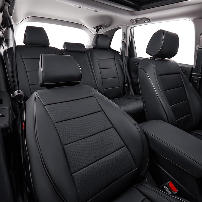 EKR Sportage Seat Covers Custom Fit for KIA Sportage EX,X-Line,SX,SX Prestige,X-pro,X-pro Prestige 2023 2024 2025 2026 Leather Car Seat Cover Full Set - Faux Leather(Black)
