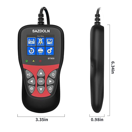 BT900 Car-Battery-Tester 6V 8V 12V, Automotive 100-2000CCA Battery-Load-Tester Analyzer, Digital Auto Battery Analyzer for Car Truck Marine Motorcycle SUV Boat,Black 