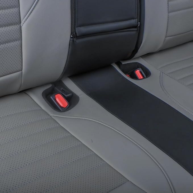 EKR Sportage Seat Covers Custom Fit for KIA Sportage S,EX,LX,SX,SX Turbo 2017 2018 2019 2020 2021 2022 Leather Car Seat Cover Full Set - Faux Leather (Black/Gray)