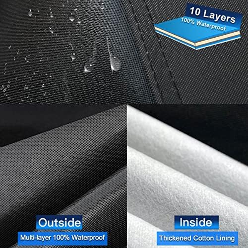 10 Layers SUV Car Cover Custom Fit for Hyundai Santa Fe (2006-2024) Waterproof All Weather for Automobiles, Outdoor Full Cover Rain Sun UV Protection with Cotton.Black