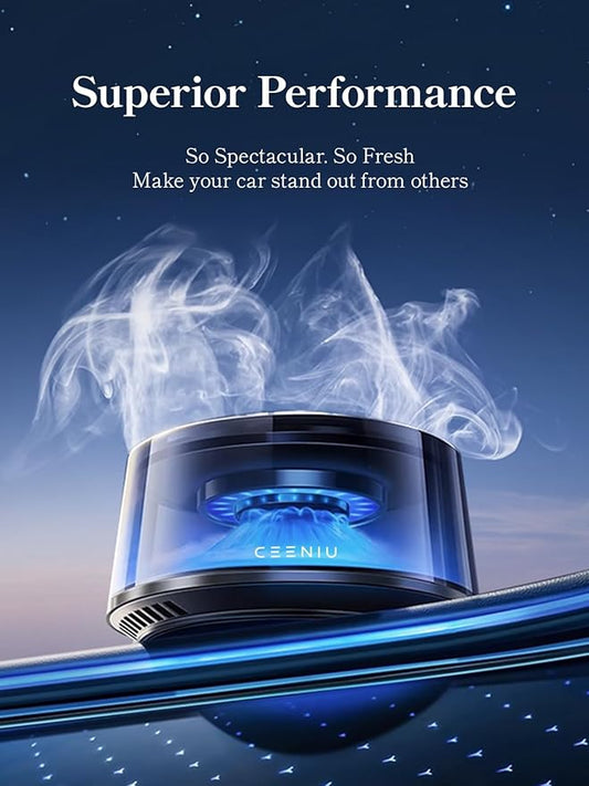 Ceeniu Smart Car Air Fresheners, Premium Scenic Fragrance Car Freshener, Auto On/Off, Adjustable Intensity, Sandalwood Cologne & Cherry Blossom Lasts for 4 months, 2025 New CF8 Automotive Diffuser