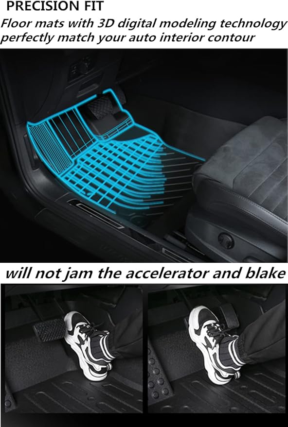 RAV4 Floor Mats Compatible with 2025 2024 2023 2022 2021 2020 2019 Toyota RAV-4,All Weather Protection Waterproof Durable Anti-Slip Odorless Custom-fit TPE Floor Liner Front and Rear Row Set