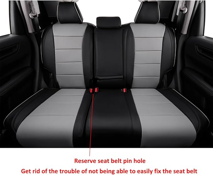 EKR Sportage Seat Covers Custom Fit for KIA Sportage Hybrid EX/SX Prestige & Plug-in Hybrid X-Line/X-Line Prestige 2023-2026 Leather Car Seat Cover Full Set-Faux Leather (Black/Gray)