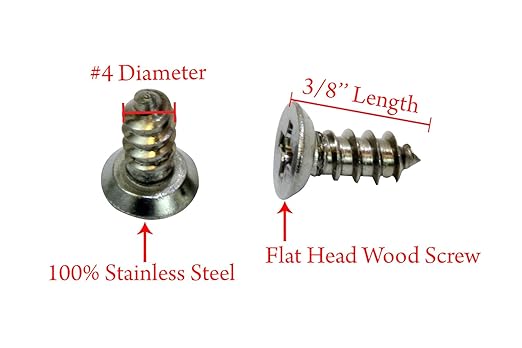 Bolt Dropper #4 x 3/8" Stainless Steel Flat Head Phillips Wood Screw, (100 pc), 18-8 (304) Stainless Steel Sheet Metal Screws - Type A Point, Plain Finish