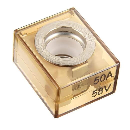 MRBF Terminal Fuse Block 50A,58V DC Maximum, Single Stud 5/16" (M8) Compact Marine Rated Battery Fuse,IP66, Waterproof Ignition Protected Battery Fuse 50 AMP