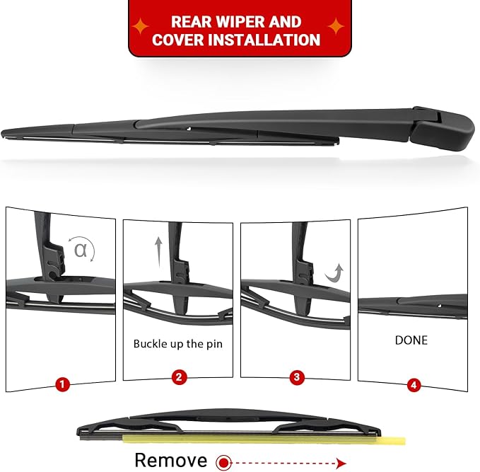 Windshield Wiper Blades Replacement for 2003-2009 Honda Element / 2009-2014 Nissan Cube Original Factory Quality Front Rear Wipers Blade Set for My Car - 20" 20" 12" (Pack of 3)