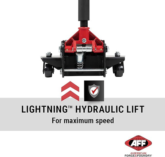 AFF 4 Ton Floor Jack - Low Profile Car Jack with Lightning Lift Hydraulic - Super Duty