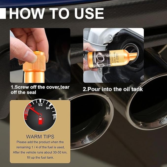 Catalytic Converter Cleaner, Auto Parts Engine Auto Parts Engine Cleaner, Pipe Carbon Removal Cleaner Treatment Additive Oil, Fuel System Treatment Oil for Gas and Diesel Car (2PCS*120ML) 