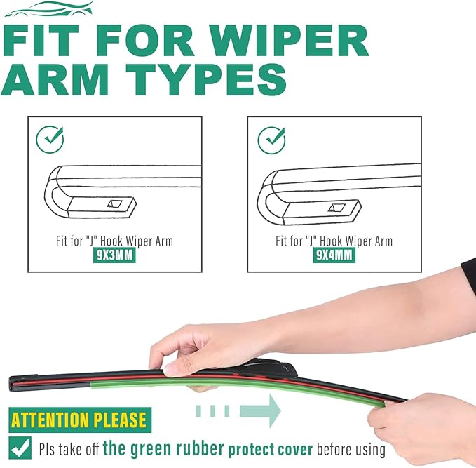 24" 18" 14" Windshield Wiper Blades Replacement for Subaru Forester 2009 2010 2011 Premium All Weather Front Rear Wipers Set - OEM Quality (Pack of 3)