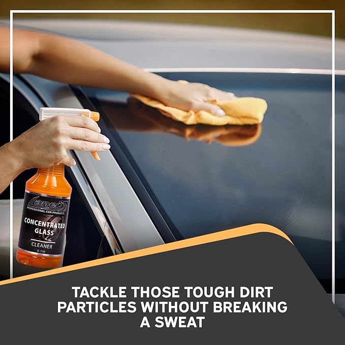 LANE'S Concentrated Auto Glass Cleaner- Window Cleaner, Windshield Cleaner- Removes Smoke Film, Fingerprints, and Smudges, Safe for All Glasses- 16 oz