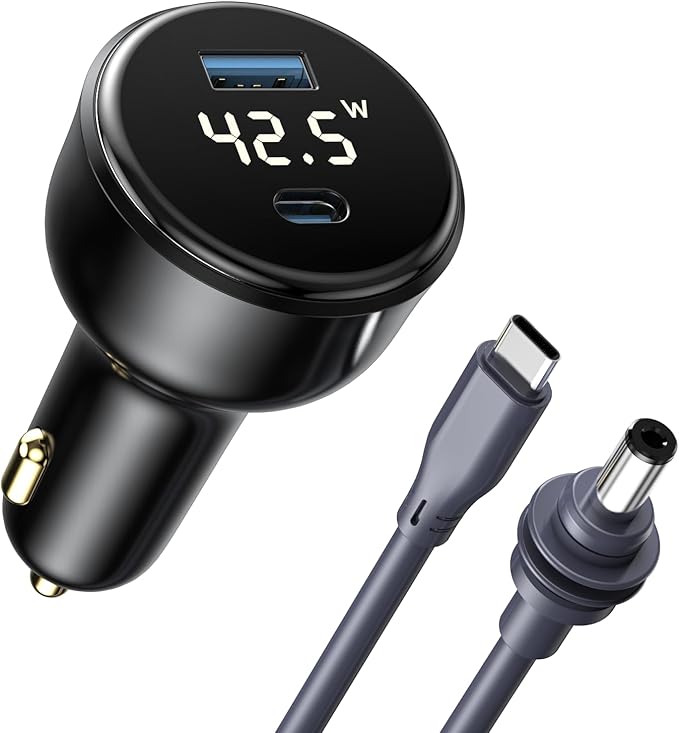 EDUP Starlink Mini Car Adapter DC Power Cable & Starlink Cigarette Lighter Adapter with Digital Display, Waterproof Car Charging Cable,USB A 35W & USB C 65W Ports for Star Link Mini (3M/ 9.8FT)