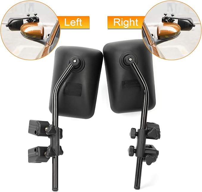 Clip-On Mirror Extenders for Towing - 360° Adjustable Side Mirror Extensions with Flat Locking Design,Tool-Free Installation compatible with RV, SUV, Trucks, Vans, Trailers (1 Pair)