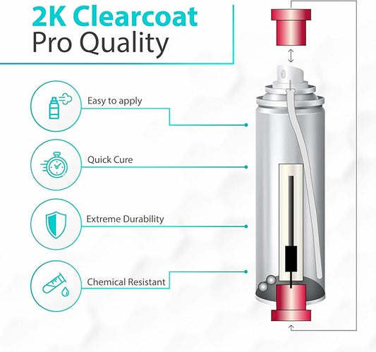 ERA Paints 2K High Gloss Automotive Clear Coat Spray/Aerosol Can – Professional Quality & Finish - Easy to Use – Best Value (12 pack)