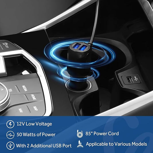 Sealy 12-Volt Heated Car Blanket with 2 USB Output Ports, 3 Heating Levels & 4 Hours Auto Off, Electric Blanket for Car, Truck, SUV, RV or Camping, Machine Washable, 59" X 43", Navy