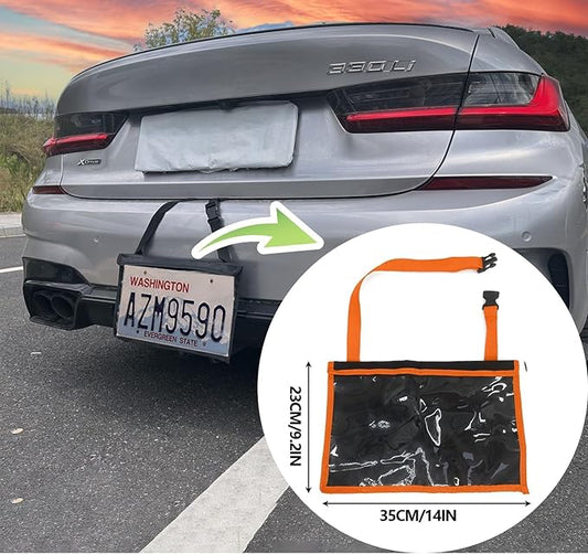 License Plate Holder with Hanging Strap, Test Drive Tag Bag, Dealer Plates License Frame Cover, for Car SUV Truck (Orange, 3)