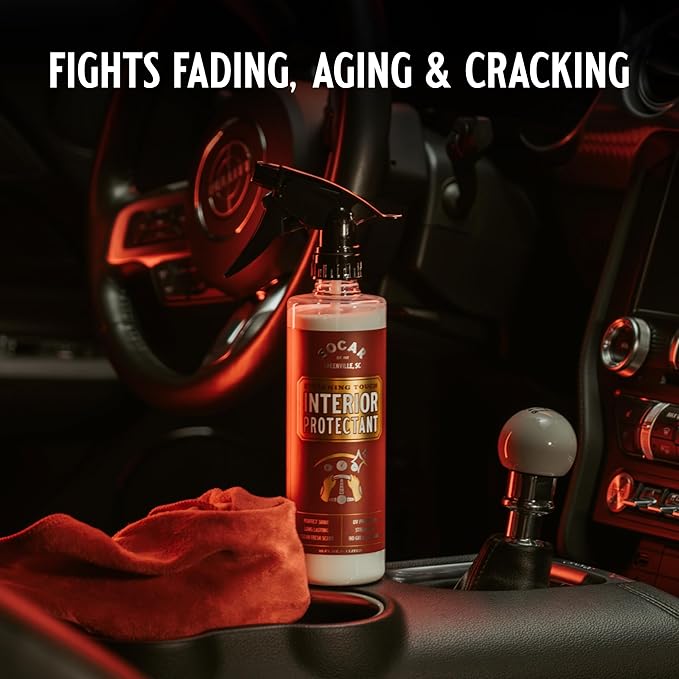 SOCAR Finishing Touch Interior Protectant - 16 fl oz, Professional Grade Dressing for Plastic, Vinyl, Leather. Restores New Car Look, Non-Greasy Residue, Blocks Dust, Harmful UV Rays, Pleasant Smell