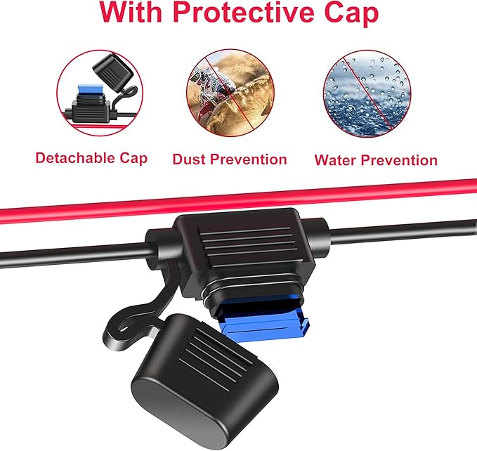 12V Cigarette Lighter Socket Splitter, 200W 3 Socket Multi Port Car Cigarette Lighter Adapter Plug Splitter USB Charger Auxiliary 12 Volt Power Outlet with Eyelet Terminal