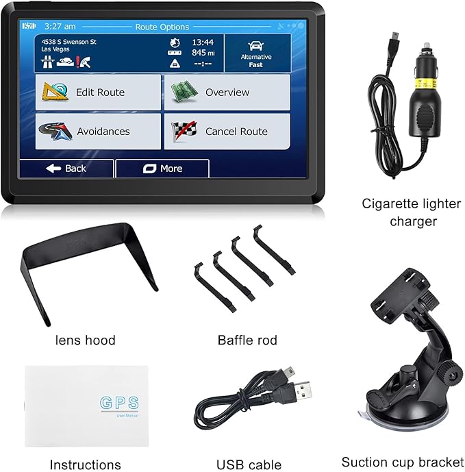 2025 Map Car GPS Navigation GPS Navigation for Truck & RV & Car, Driver Alerts, Turn-by-Turn Directions, Free Update Map