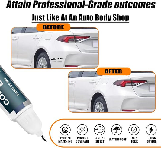 040 Super White/Ice Cap Touch Up Paint for Toyota, Car Paint Pen Scratch Repair Two-In-One Touch Up Paint, Premium Car Scratch Remover for Deep Scratches