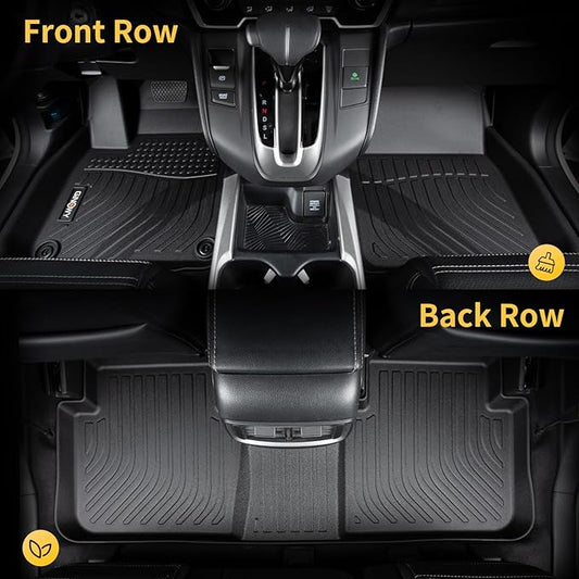 GINOWY-Floor Mats & Cargo Liner for Dodge Durango 2016-2025(Only for 7 Seats), TPE All Weather Car Floor Mats Durango Cargo Liner Trunk Mat Durango Trunk Liner, Waterproof Durango Accessories