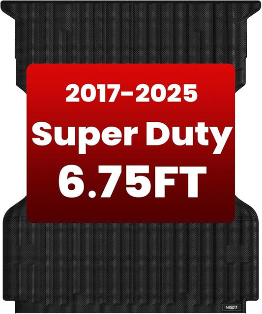 LASFIT Bed Mat 6.75ft for Ford F250 F350 F450 2017-2026 Super Duty 81.9" Truck Bed Liner, All Weather TPE Car Bed Mat for F-250 F-350 F-450, 1PC Black