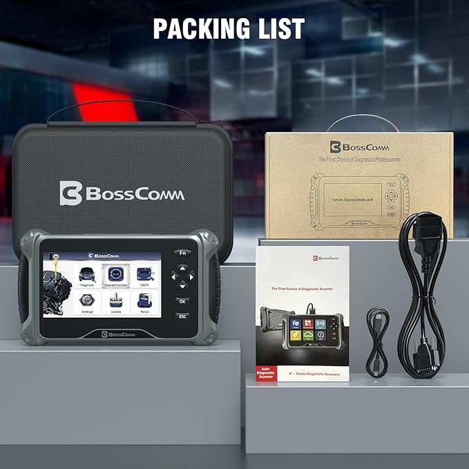 BOSSCOMM IF740 OBD2 Scanner, 4 Systems ABS/SRS/Transmission/Check Engine Code Reader Scan Tool with Oil&Throttle Resets, Car Scanner Diagnostic Tool for All Cars, Easy to Use, Lifetime Free Update