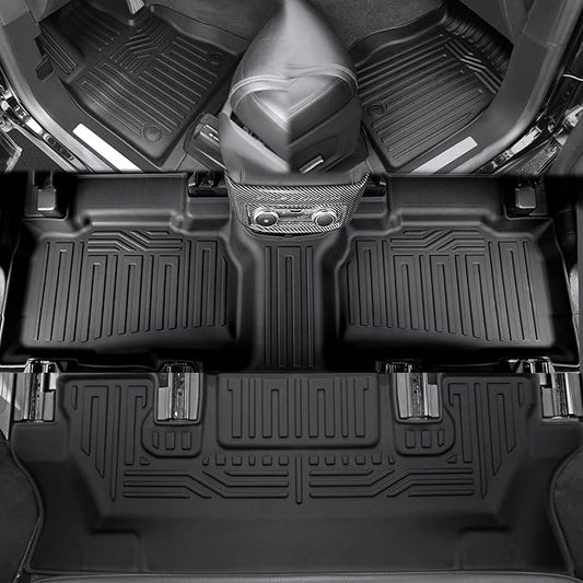 Floor Mats for 2025 2020-2024 Ford Explorer (6-seat), All Weather TPE Floor Mat Cargo Mat with Backrest Mats for Ford Explorer ST Car Accessories