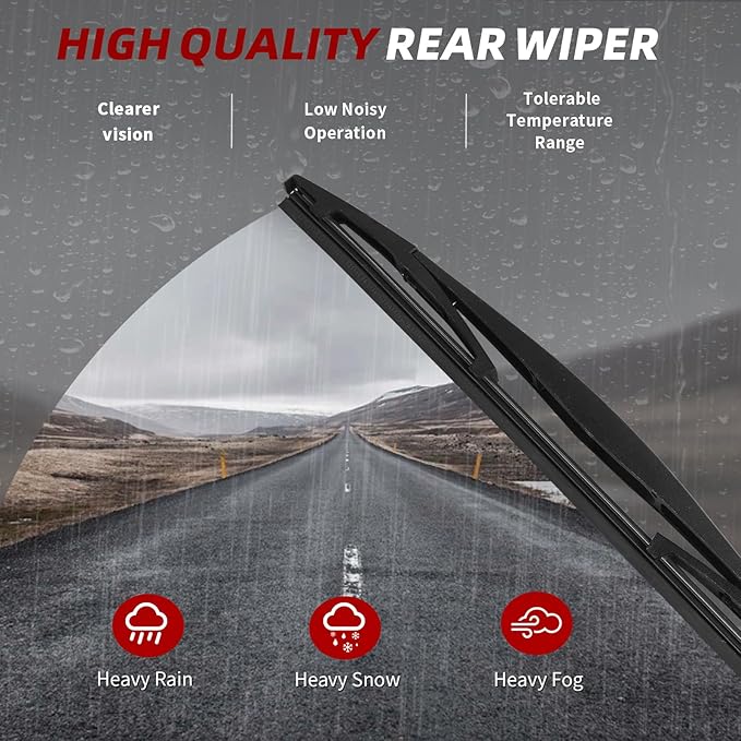 OTUAYAUTO Premium Windshield Wiper Blades - Replacement for Subaru Crosstrek 13-17, Impreza 12-16, Nissan Murano 09-16, All-Weather, Front and Rear Wiper Blades, J/U Hook - 26"+16"+12" (Pack of 3)