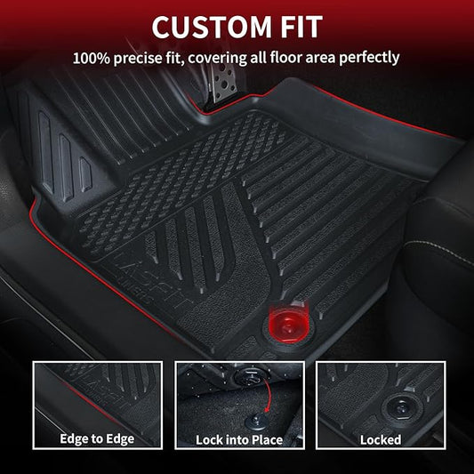 LASFIT Floor Mats&Trunk Mat for Toyota Camry 2025 Hybrid/LE/SE/XLE/XSE, All Weather Custom Fit TPE Floor Liners for Camry 2025 Front & Rear Full Set Car Mats, Black.