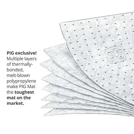 PIG Oil-Only Absorbent Mat Roll | Absorbs Oil-Based Liquids | Lightweight | 40 Gal Absorbency | 300' L x 30" W | 1 Roll | MAT419