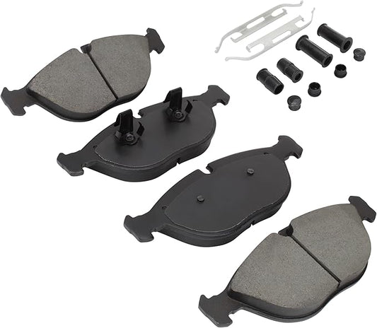 Premium Semi-Metallic Front Brake Pads (1001-0682M) Compatible with 1995-2006 Audi/BMW/Chrysler/Mercedes-Benz/Volkswagen (750iL/A3 Quattro/C43 AMG/CLK55 AMG/E430/E500/E55 AMG & More)