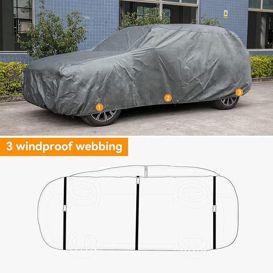 XCAR Ultra Light Waterproof SUV Car Cover for Automobiles All Weather Protection, Windproof & Breathable, Fits Cars Up to 230"