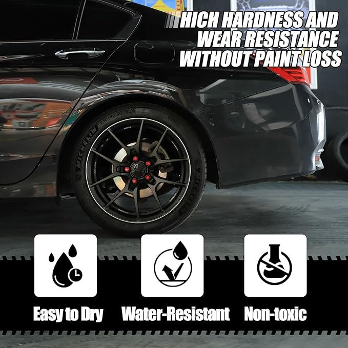 Gloss Black Rim Touch Up Paint - Car Wheel Repair Kit Curb Rash, Gloss or Matte Black Rim Touch Up Paint, Quick And Easy Wheel Scratch Repair Kit, Wheel Repair Kit Curb Rash (Gloss Black)