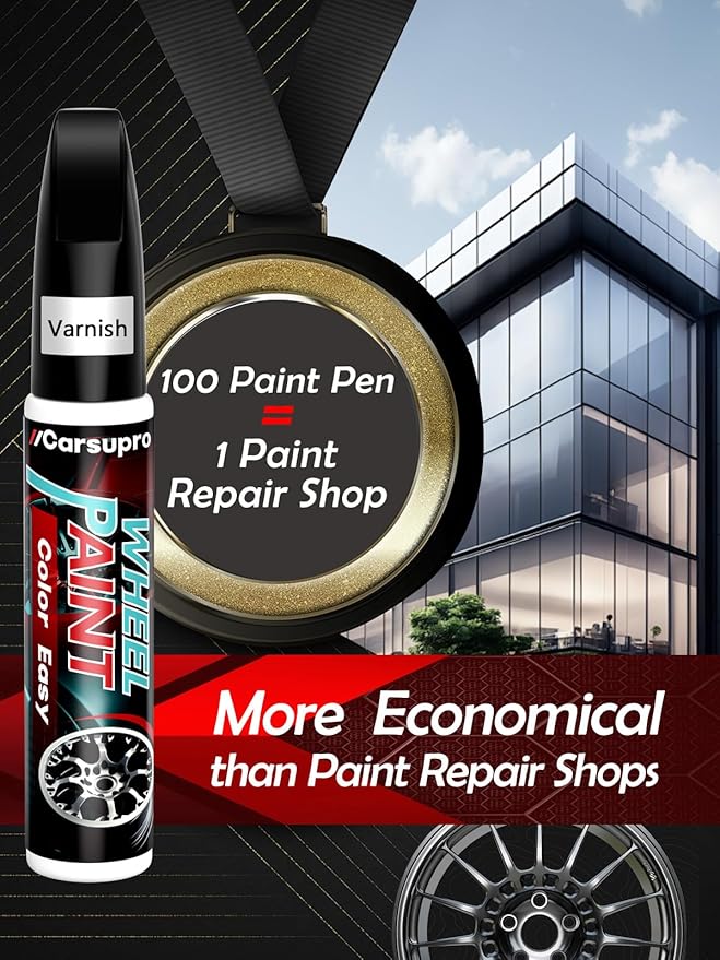 Matte Black wheel Touch Up Paint, Wheel Scratch Repair Touch Up Paint Pen, Rim Paint For Car Wheel Repair | Quick-Dry, 2X Adhesion on Alloy/Chrome Wheels