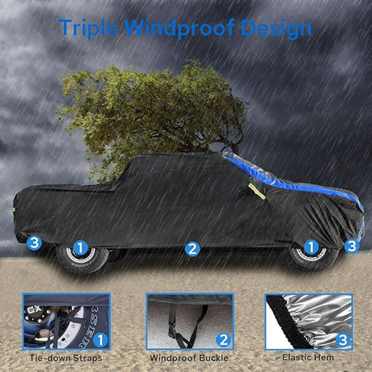 Avecrew All Weather Truck Cover - Waterproof, Rain, Snow, UV & Dust Protection (210"-230")