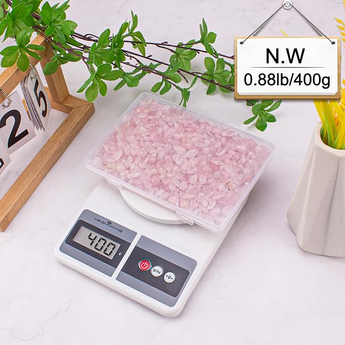 0.88 Lb Rose Quartz Crushed Stones Crystal Chips Bulk, Natural Gemstones Healing Reiki Crystals Mini Quartz Pebbles Irregular Shaped Decorative Vase Fillers Aquarium Gravel Rocks