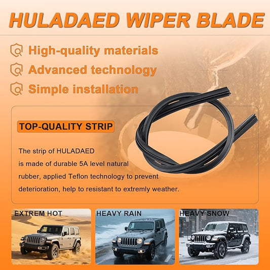 HULADAED® 26'' 18'' 12'' Windshield Wipers Replacement for Mitsubishi Outlander 2014-2020 Nissan Murano 2024-2015 Infiniti QX50 Acura RDX 2021-2019,Silicone Front Rear Wiper blades for MY Car(3 PACK)