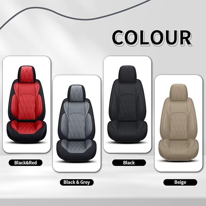2 Front Car Seat Covers Fit for Toyota Camry 2012-2025: Faux Leather Automotive Seat Covers Waterproof Vehicle Seat Protector with Compatible Airbag (2 Seats, Beige)