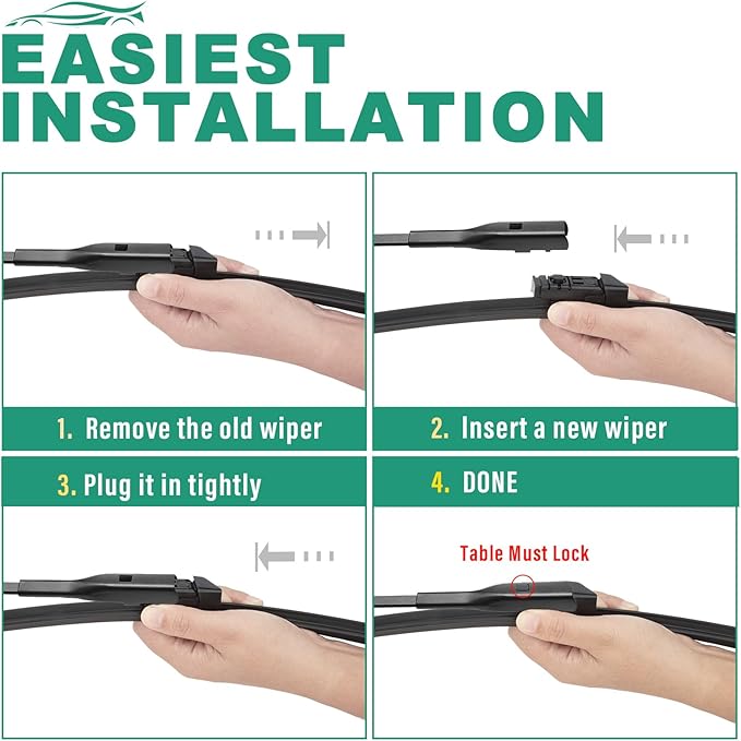26" 16" 12" Windshield Wiper Blades Replacement for Subaru Crosstrek 2018 2019 2020 2021 2022 2023 Premium All Weather Front Rear Wipers Set - OEM Quality (Pack of 3)