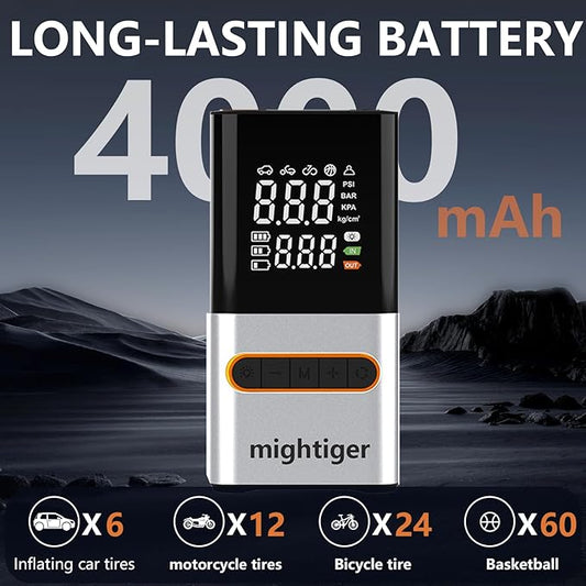 Tire Inflator Portable Air Compressor Cordless Mini Automatic Air Pump with Digital Pressure Gauge 150PSI 3X Fast Inflation and Auto Shutoff SOS Light Tires Pump for Car Motorcycle
