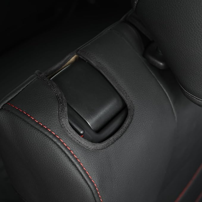 RISINGSTAR Rav4 Hybrid Seat Covers, fit 2019-2025 Toyota Rav4 Hybrid LE,XLE,Woodland Edition,XLE Premium,Limited, Not for XSE/SE/Plug-in(Black&Red)