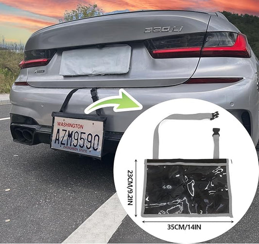 License Plate Holder with Hanging Strap, Test Drive Tag Bag, Dealer Plates License Frame Cover, for Car SUV Truck (Grey, 3)