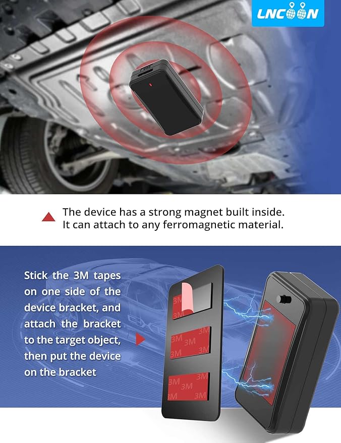 Car GPS Tracker, Tracking Devices for Cars 10000mAh Large Battery Waterproof, Real-Time Tracking Anti-Theft Alarm Notifications Built-in Magnet Via Mobile App, LL301