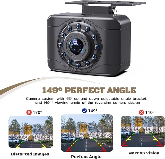 X1P HD Backup Camera License Plate Rear View Camera for Car, IP69 Waterproof Cámaras de Reversa para Autos with Clear Night Vision, Wide View Angle Universal Camera for Truck SUV RV Pickup