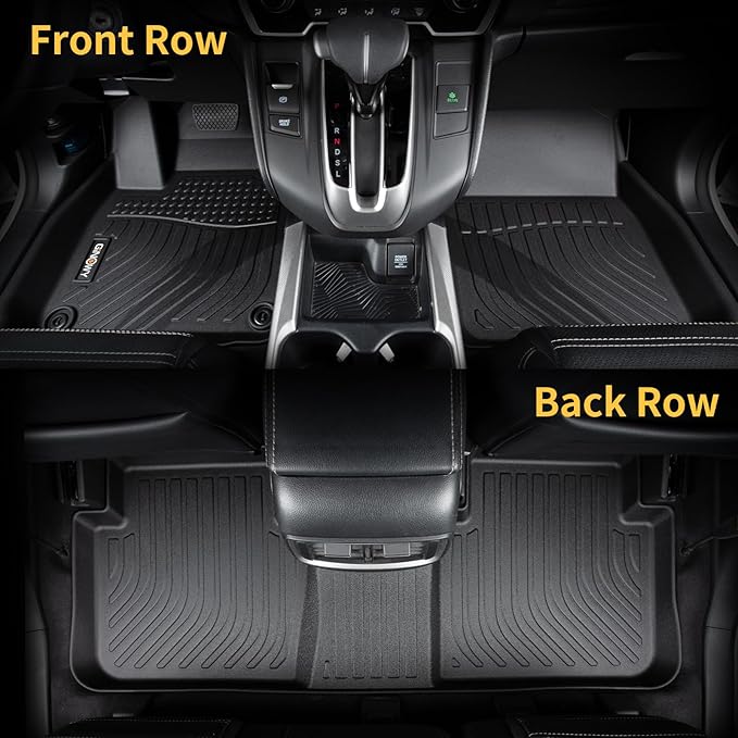 GINOWY- Floor Mats & Cargo Liner for Mazda CX-5 2022-2017, TPE All Weather Protection Car Mats for Mazda CX5, Non-Slip Trunk Mat Floor Liners Waterproof CX5 Accessories Mats Black
