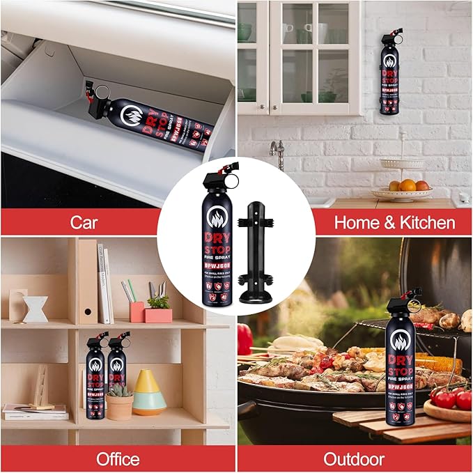 Dry Stop Fire Extinguisher for Home - Auto Fire Extinguisher for Truck Vehicle, 600g Dry Chemical Powder A B C Fire Extinguisher for Kitchen, Car, Boat, Marine, Portable Use (1 Blue)